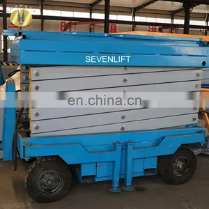 7LSJY Jinan SevenLift Low Profile Hydraulic Pump Electric Battery Operated Scissor Table Lifter Lift High 15m thumbnail-1