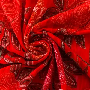 Korea Colourful Flat Embroidery Lace Fabric thumbnail-1