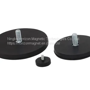 External Threaded Rubber Coated Pot Magnet thumbnail-1