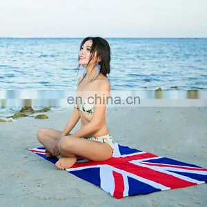 Double Side Striped Printed Customized Weight Size Microfiber Towel for Beach Outside thumbnail-6
