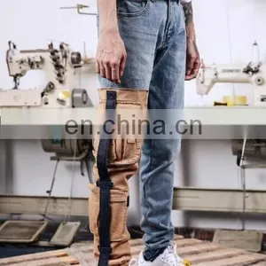 DiZNEW Oem Service High Street Fashion Scratch Denim Mens Cargo Jeans thumbnail-3