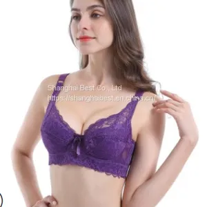 Large Size Thin Women Lace Bra With Adjustable Closure thumbnail-1