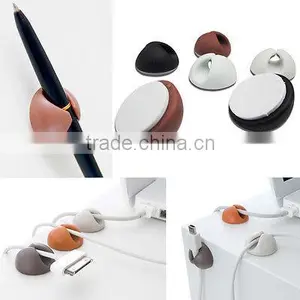 Hot Cable Clips Desk Tidy Earbud Holder White Micro USB Cable Organiser Wire Cord Lead USB thumbnail-2