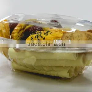 Clear Disposable Plastic Clamshell Food Package Box, PET Cookie Container, Clear Plastic Package Box thumbnail-1