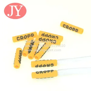 Soft Silicone Plastic Aglet Flat Cotton Drawstring With Silicone Shoe Lace Buckle Shoelace Aglet thumbnail-2