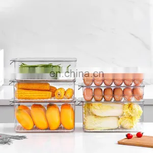 Home Kitchen Plastic Drawer Containers Food Containers Fridge Organizer Set Plastic Chicken Egg Cup Holder for Refrigerator thumbnail-1