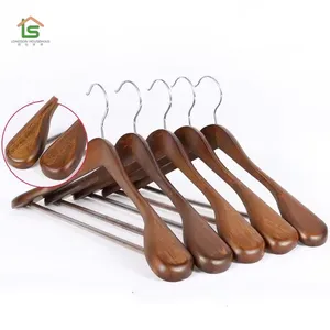 Custom Branded Stylish Luxury Wood Wide Shoulder Suit Hangers For Display Garment Hangers thumbnail-2