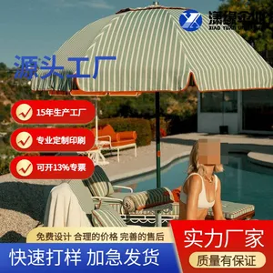 Windproof Retro Outdoor Umbrella Garden Terrace Parasol Sun Beach Umbrella Suitable for Restaurant Swimming Pool thumbnail-1