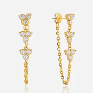 Geometric Hoop Earrings in Gold/Silver Plated Stainless Steel for Couples thumbnail-5