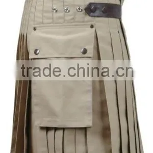 Active Men Khaki Deluxe Utility Fashion Kilt Khaki thumbnail-1