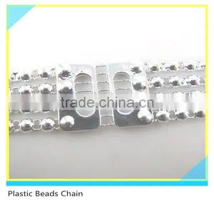 Silver Crystal Rhinestone Trimming Sew on Plastic Material Square 10 Yards 1 Card thumbnail-2