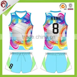 2015 New Fashion Cheap Volleyball Jersey Volleyball Uniform for Sale thumbnail-4