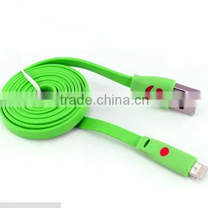 2015 Smile Face Cable For IPhone 5s 6G With Led Light ,New USB Cable With Led Light thumbnail-4