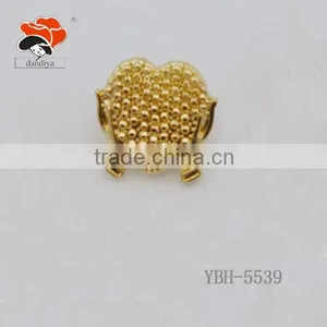 Wholesale Women Crystal Rhinestone Heart Brooch for Wedding Golden Jewelry thumbnail-1