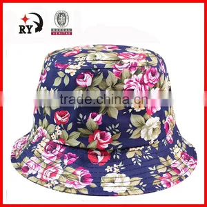 Wholesale 2015 Custom Fashion Short Brim Fabric Dyed Bucket Hat thumbnail-1