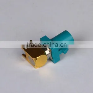 Fakra "Z" Plug Male PCB Right Angle RA Waterblue /5021 Neutral Coding thumbnail-4