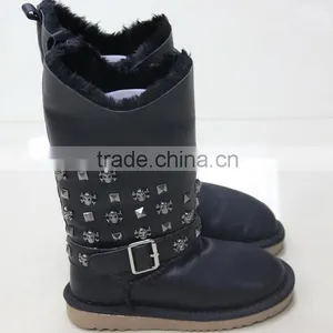 2016 HFUGG Genuine Leather Fashion Boots for Children Boys and Girls Snow Boots With Buckle Quality Choice thumbnail-1