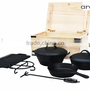 Cast Iron Non-stick Camping Cookware Set thumbnail-1