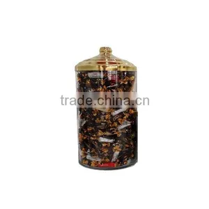 Glass Dragee Jar With Brass Cover, Candy Pot, Spice Jars SK1619 thumbnail-4