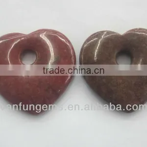 Wholesale Rhodonite Heart Shape Pendant thumbnail-1