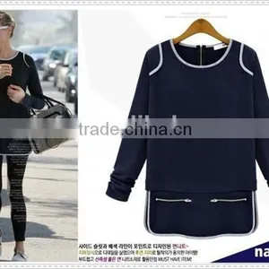 Sexy Hot! High Quality 2015 Blouses Women Long Sleeve Sexy T Shirt Dress Blue Gray Blouse Shirts Female Blouse thumbnail-2