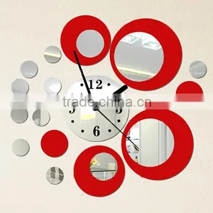 Red&silver Circle 3D Wall Sticker Modern Design Fashion Mirror DIY Wall Stickers SV010965 thumbnail-3