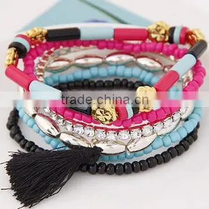>>New Design Colorful Multi Layer Tassel Bead Bracelets / thumbnail-2