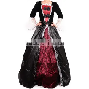 Factory Wholesale Adult Women Queen Of The Vampires Halloween Sexy Fantasy Black Gothic Lolita Dress Cosplay Costume thumbnail-2