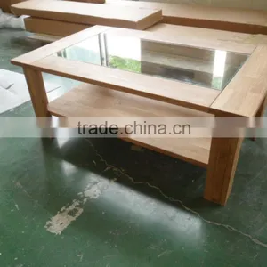 Factory Price Wooden Tea Table Design Glass Top Coffee Tea Desk Living Room Furniture thumbnail-4