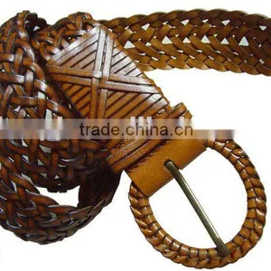 Genuine Woman's Braided Leather Belt thumbnail-1