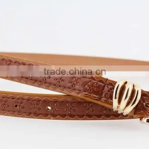Women's Casual Belt With Brown PU Leather in Yiwu Factory Waist Belt for Lady thumbnail-4