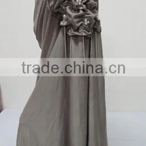 H242 Latest Muslim Hijab Scarf With Flowers on Back thumbnail-3