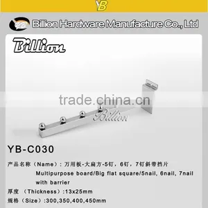High Quality Heavy Duty Security Display Hook Slatwall Chrome Clothes Hook thumbnail-4