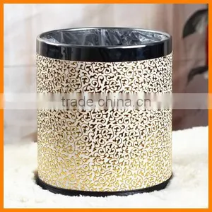 European Household Kitchen Trash Creative Fashion Leather Double Bedroom Hotel Barrel Basket Bucket Container Shipping thumbnail-6