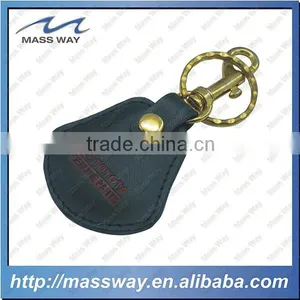 Customized Novelty Blank Custom Metal Black Leather Key Chain thumbnail-3