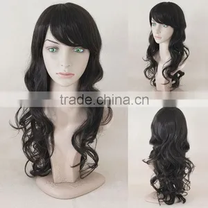 28"Long Black Curly Wigs Synthetic Hair Wig for Women Cheap African American Fake Hair Full Wigs thumbnail-1