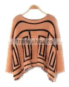 Round Collar Loose Printed Wholesale Crewneck Sweaters thumbnail-1