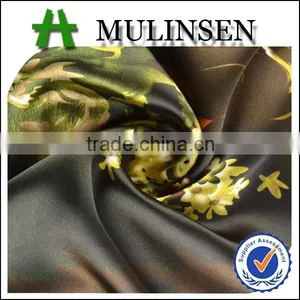 Shaoxing Textile Polyester 50D Floral Satin Dress Fabric/ Satin Nightwear Fabric thumbnail-1