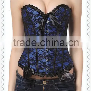 On Sale Overbust Corset Waist Training Top Dance Club Corsets With Lace up thumbnail-2