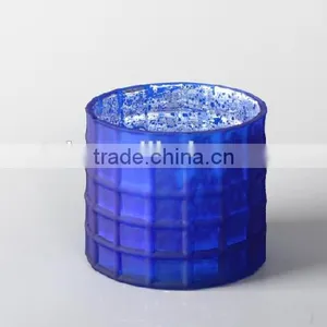 Silver Glass Vase With Squares thumbnail-1