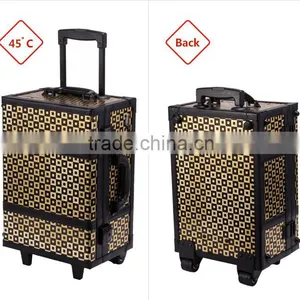 Makeup Case Lights Mirror Professional Makeup Trolley Case Beauty Case With Pattern thumbnail-3