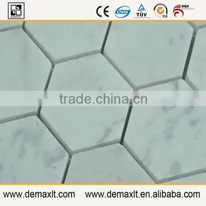 2" Hexgon Italian Calacatta Gold Marble Mosaic for Prefab Homes thumbnail-4