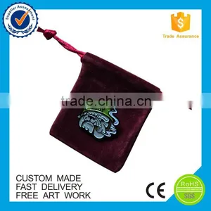 Printing Logo Custom Velvet Jewelry Bag for Metal Lapel Pin Badges thumbnail-3