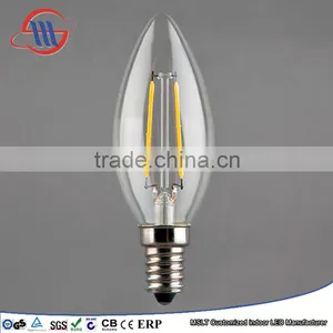 Mingshuai Chandelier LED Filament Bulb Candelebra C35 Full Glass Lamp 2W E14 Dimmable thumbnail-1