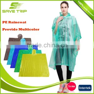 Rainponcho Various Kind of Material PE/PEVA/EVA/PVC/Polyester/Nylon Rain Coat thumbnail-3