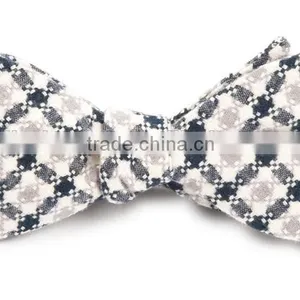 2016 Custom Brand Handmade Checkered Woven Jacquard Cotton Self-tie Bow Ties for Boys thumbnail-3