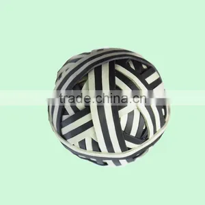 Cheap Hollow White Black Rubber Ball , Soft Silicone Elastic Band Ball thumbnail-1