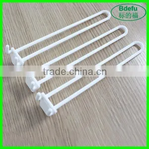 Supermarket White Display Double Wire Loop U Shaped Plastic Pegboard Hook thumbnail-1