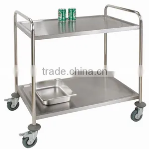2 Tiers Stainless Steel Trolley for Restaurant or Kitchen Stainless Steel Trolley thumbnail-1