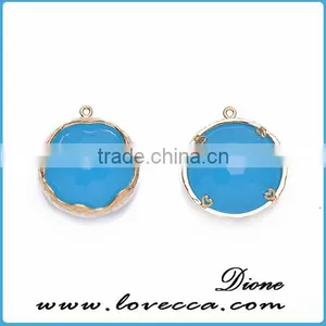 Valentine Gift Jewelry Charms Ruby Glass Pendant Drop Inlay Gold Plating Jewelry thumbnail-3